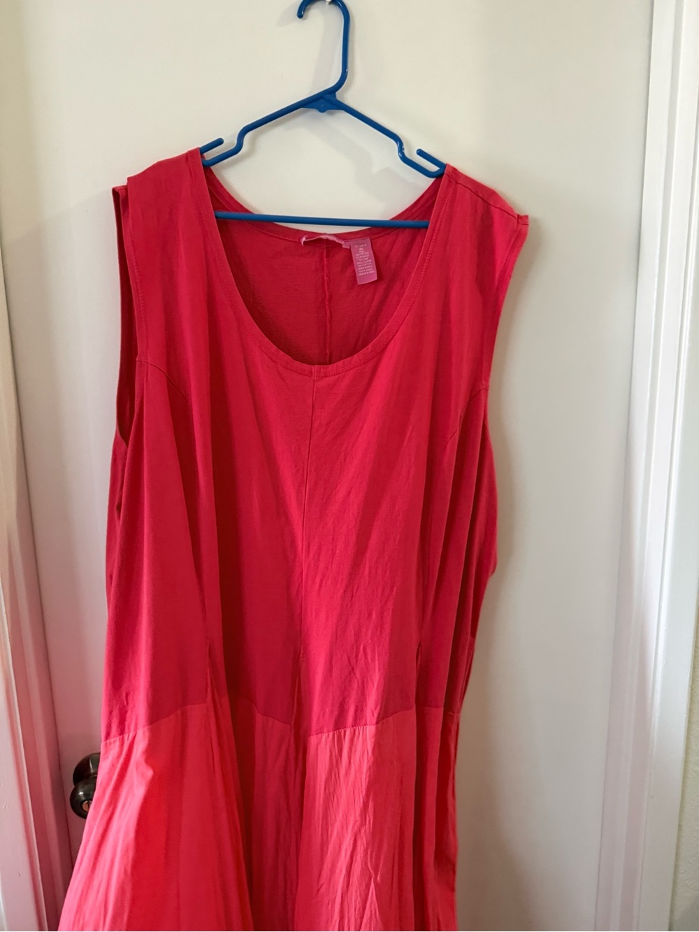 Woman Within Pink Maxi Dress 4X Lined Flowy Stretchy Top